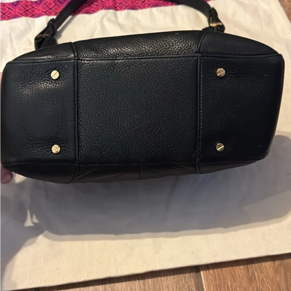 Tory Burch Pebbled Leather Hobo Bag Black